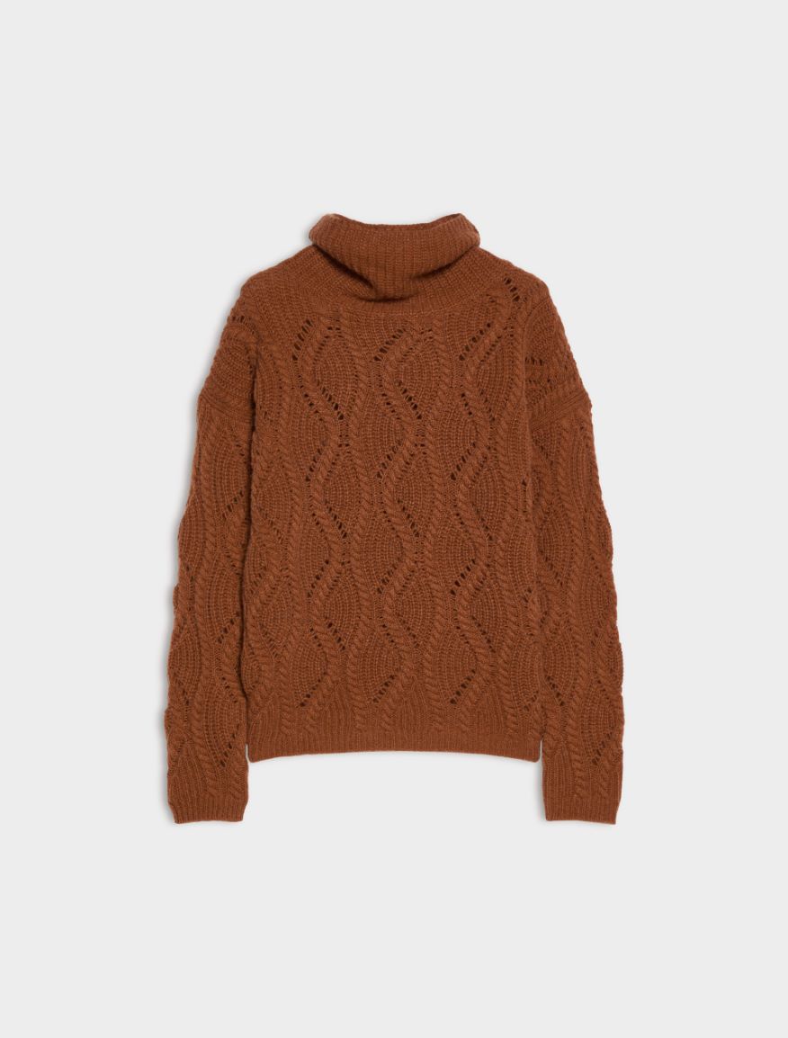 Cable-knit jumper - BURNT BROWN - iBlues - 5