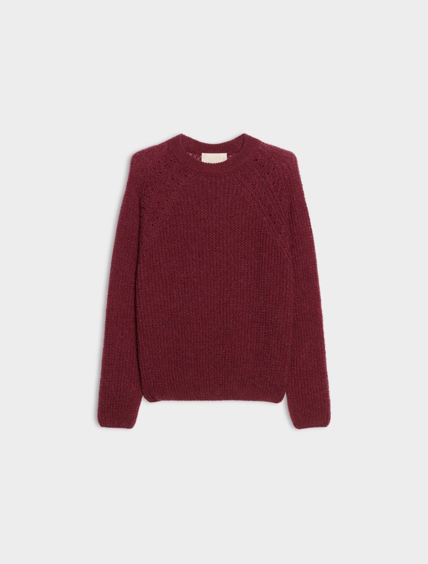 Textured jumper - BORDEAUX - iBlues - 5