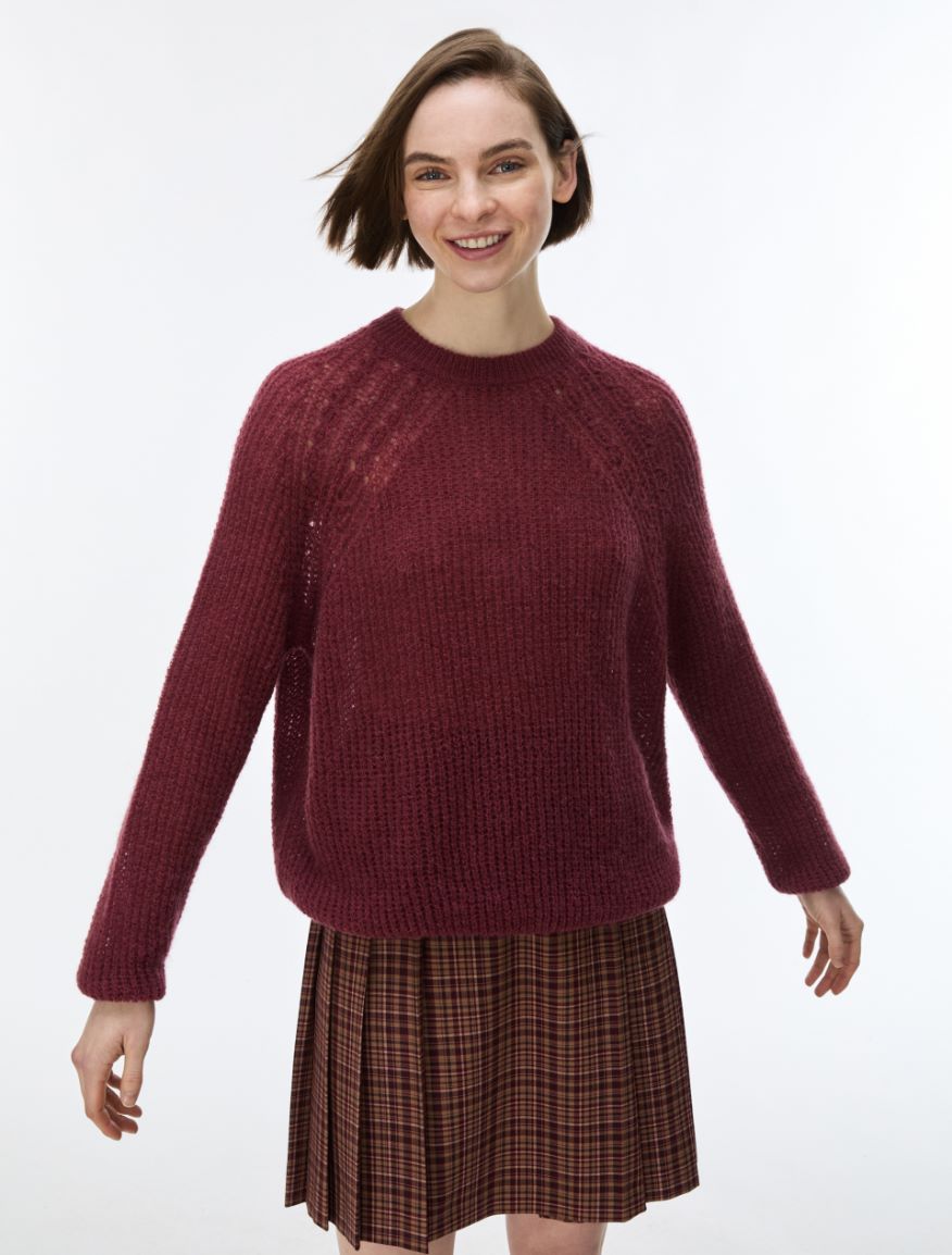 Textured jumper - BORDEAUX - iBlues
