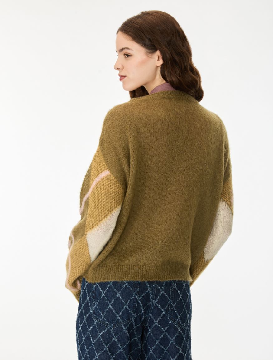 Intarsia jumper - MUD - iBlues - 2