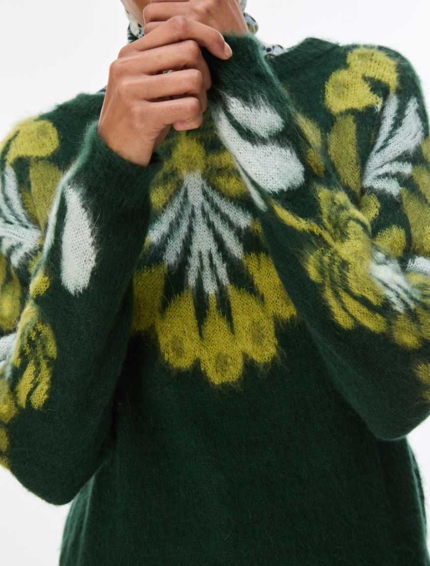 Intarsia jumper - GREEN - iBlues - 3