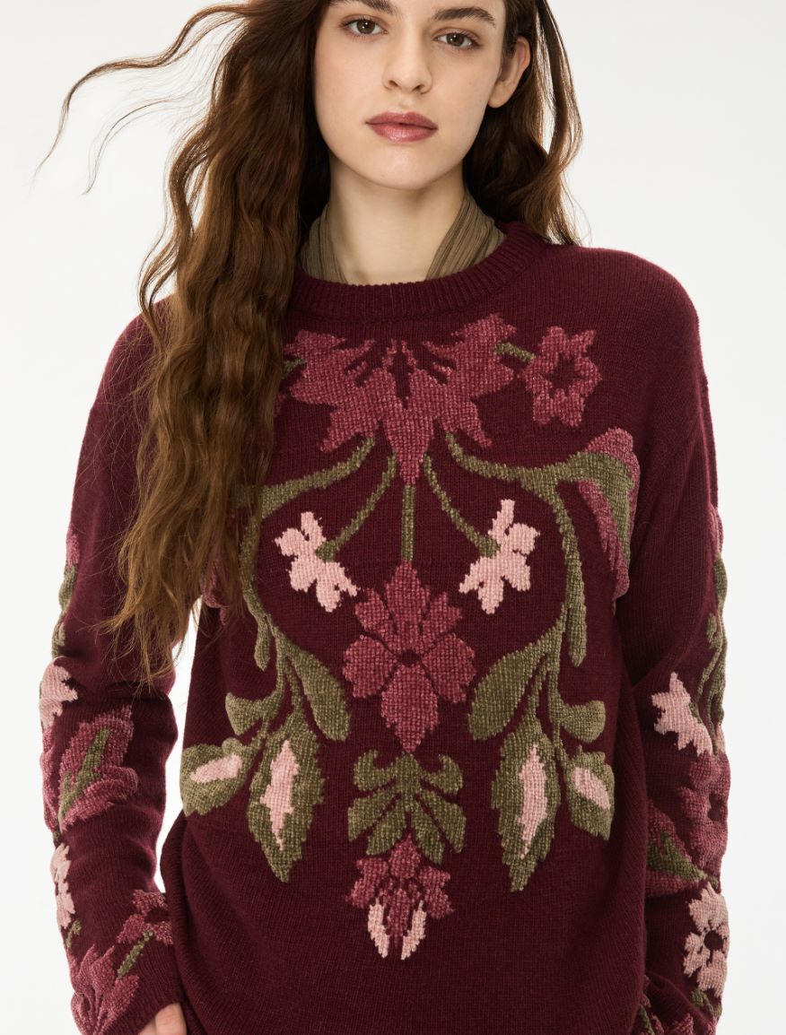 Jersey de mezcla de lana - VINO TINTO - iBlues