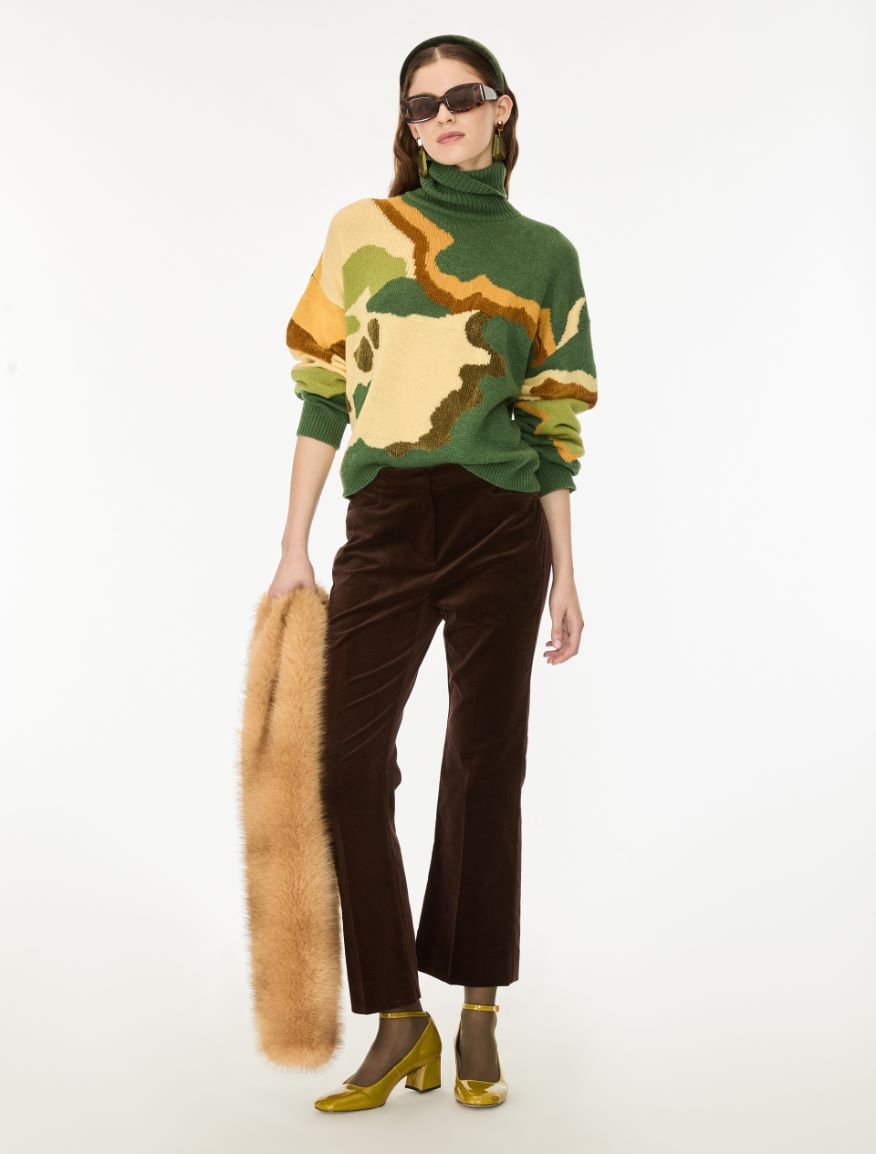 Merino wool-blend polo-neck jumper - DARK GREEN - iBlues - 3