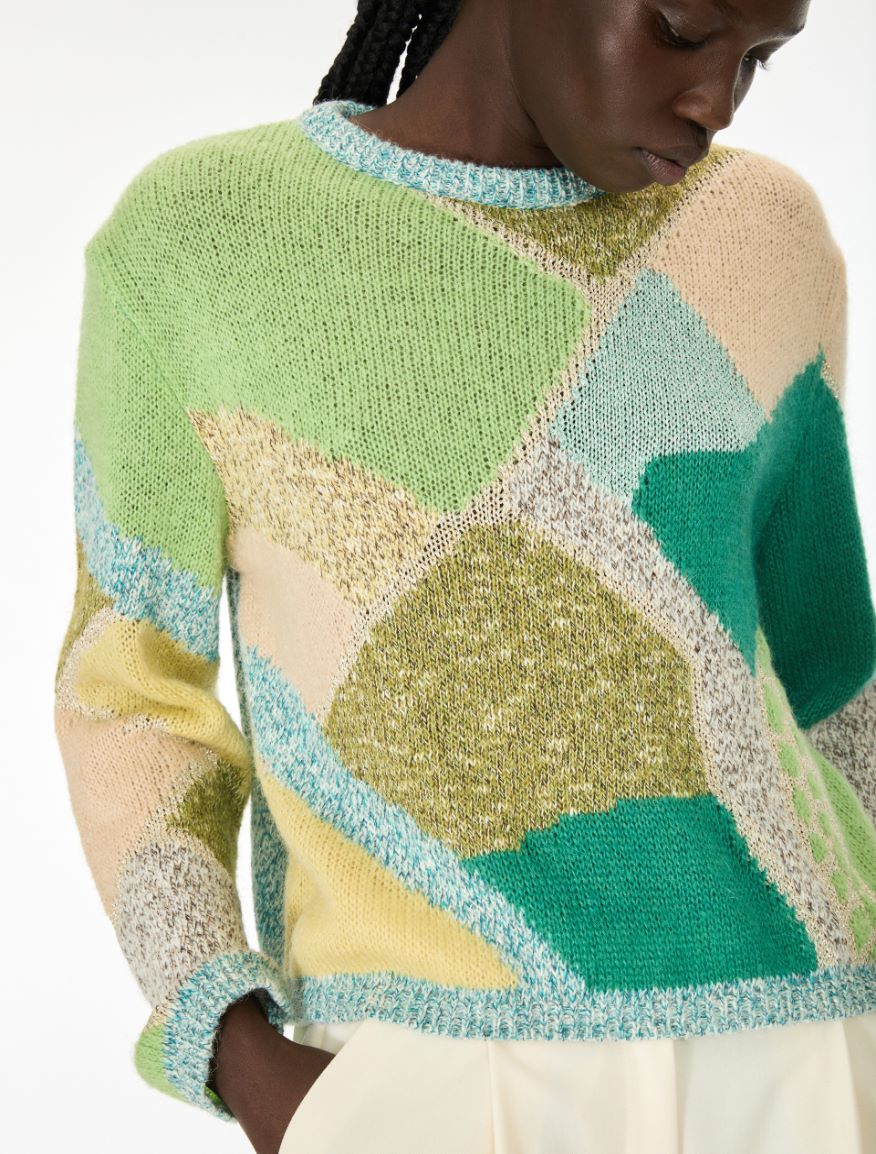 Lurex jumper - EMERALD - iBlues