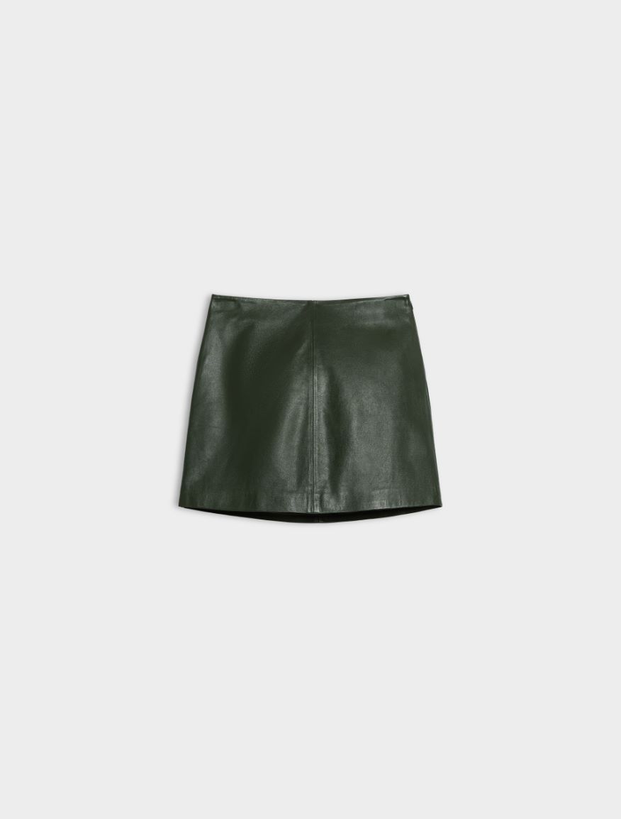 Leather skirt - BOTTLE GREEN - iBlues - 5
