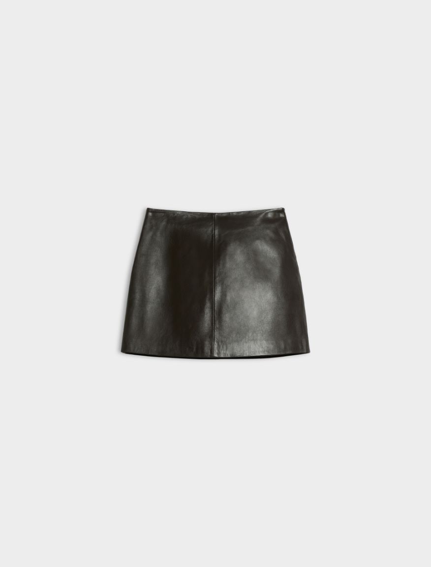 Leather skirt - DARK BROWN - iBlues - 5