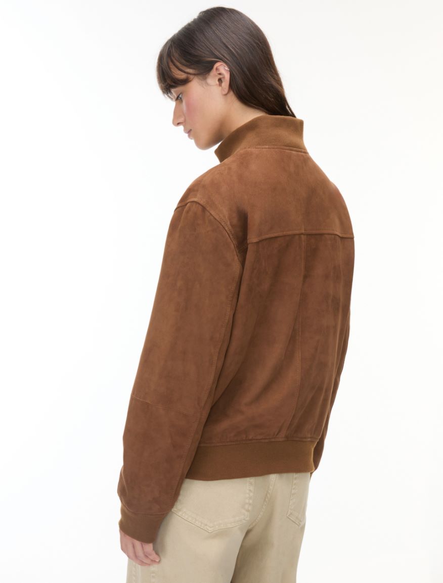 Suede bomber jacket - HAZELNUT BROWN - iBlues - 2