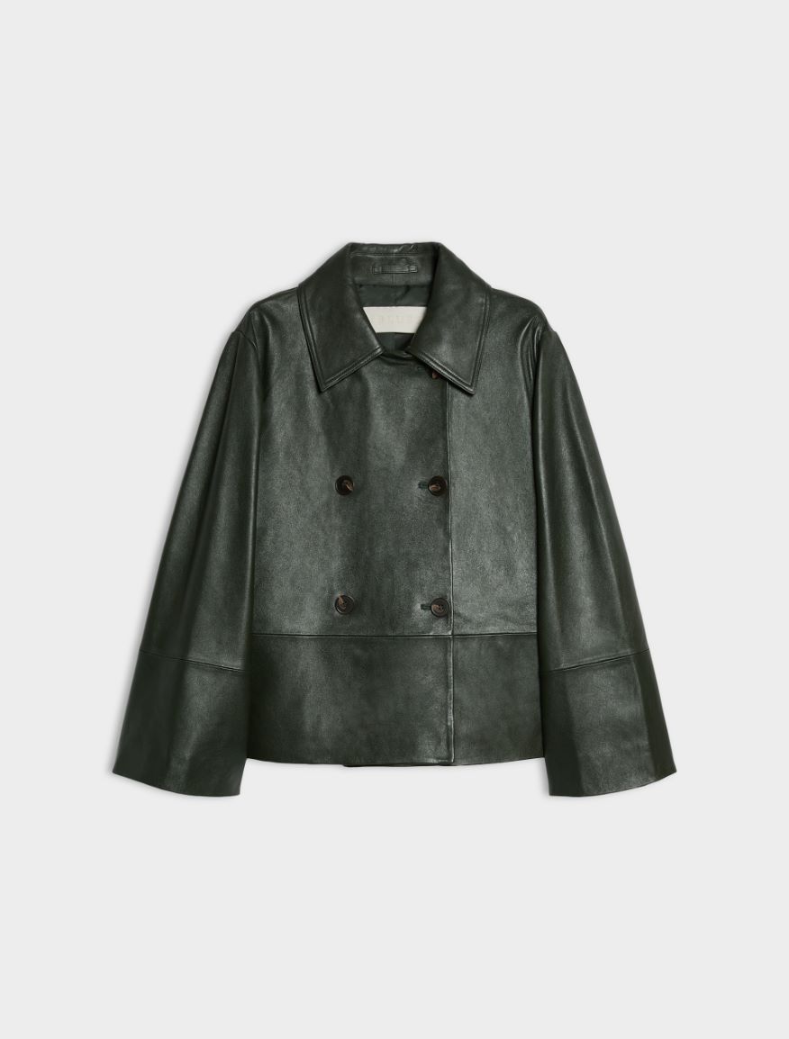 Leather jacket - BOTTLE GREEN - iBlues - 5