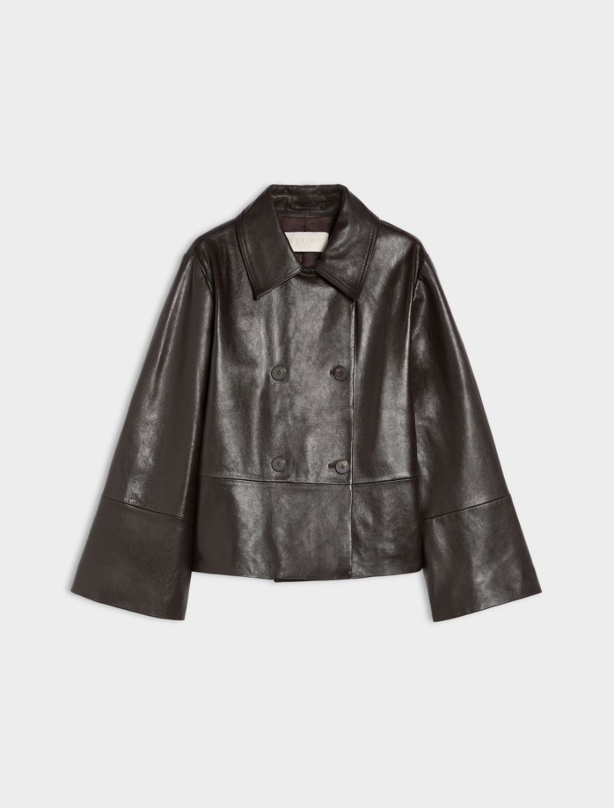 Leather jacket - DARK BROWN - iBlues - 5