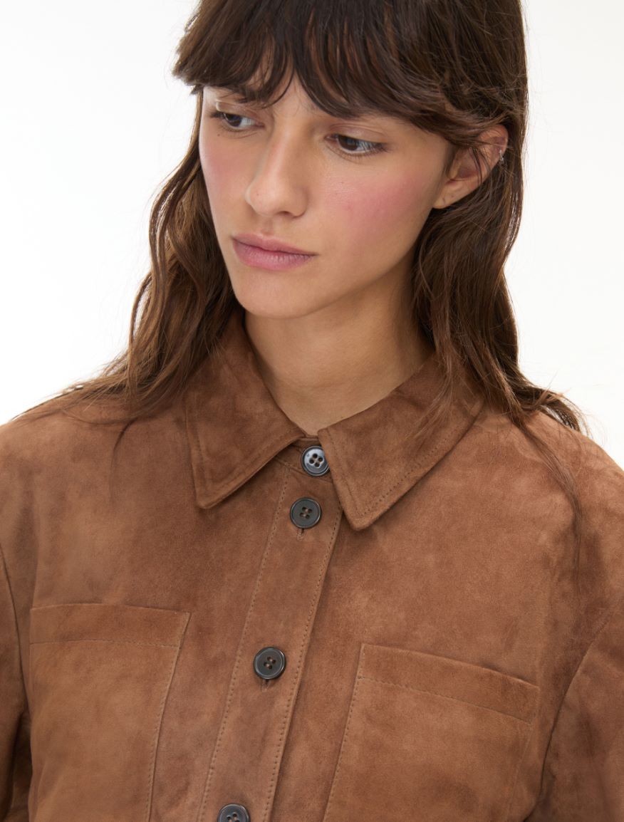 Suede jacket - HAZELNUT BROWN - iBlues - 3