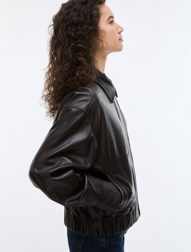 Leather bomber jacket - iBlues
