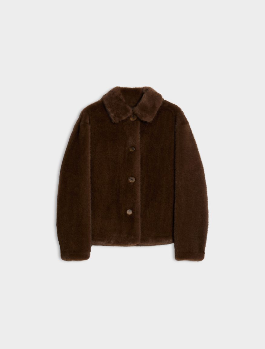 Fluffy jacket - BROWN - iBlues - 5