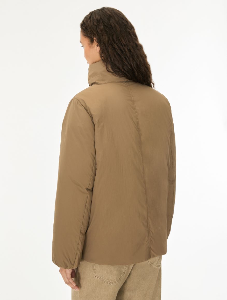 Oversized puffer jacket - KAKI - iBlues - 2