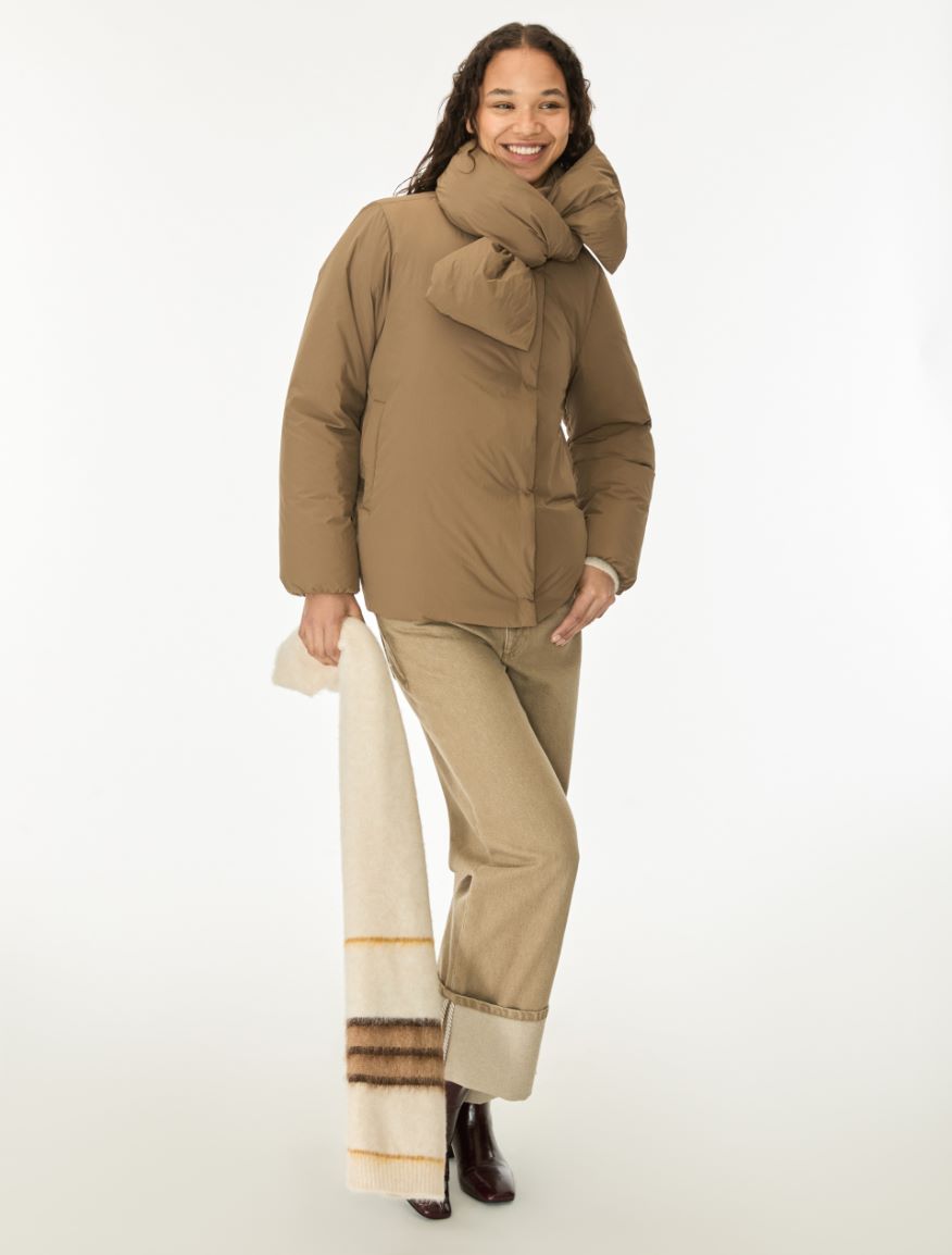 Oversized puffer jacket - KAKI - iBlues