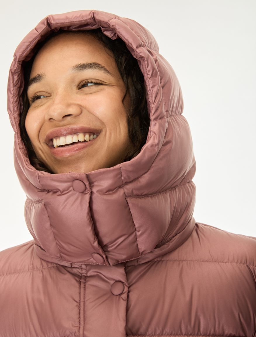 Cocoon puffer jacket - MAUVE - iBlues - 3