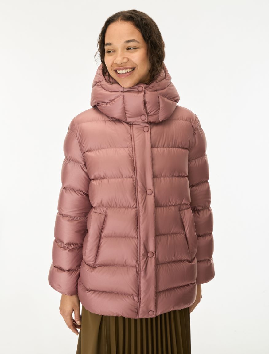 Cocoon puffer jacket - MAUVE - iBlues - 4
