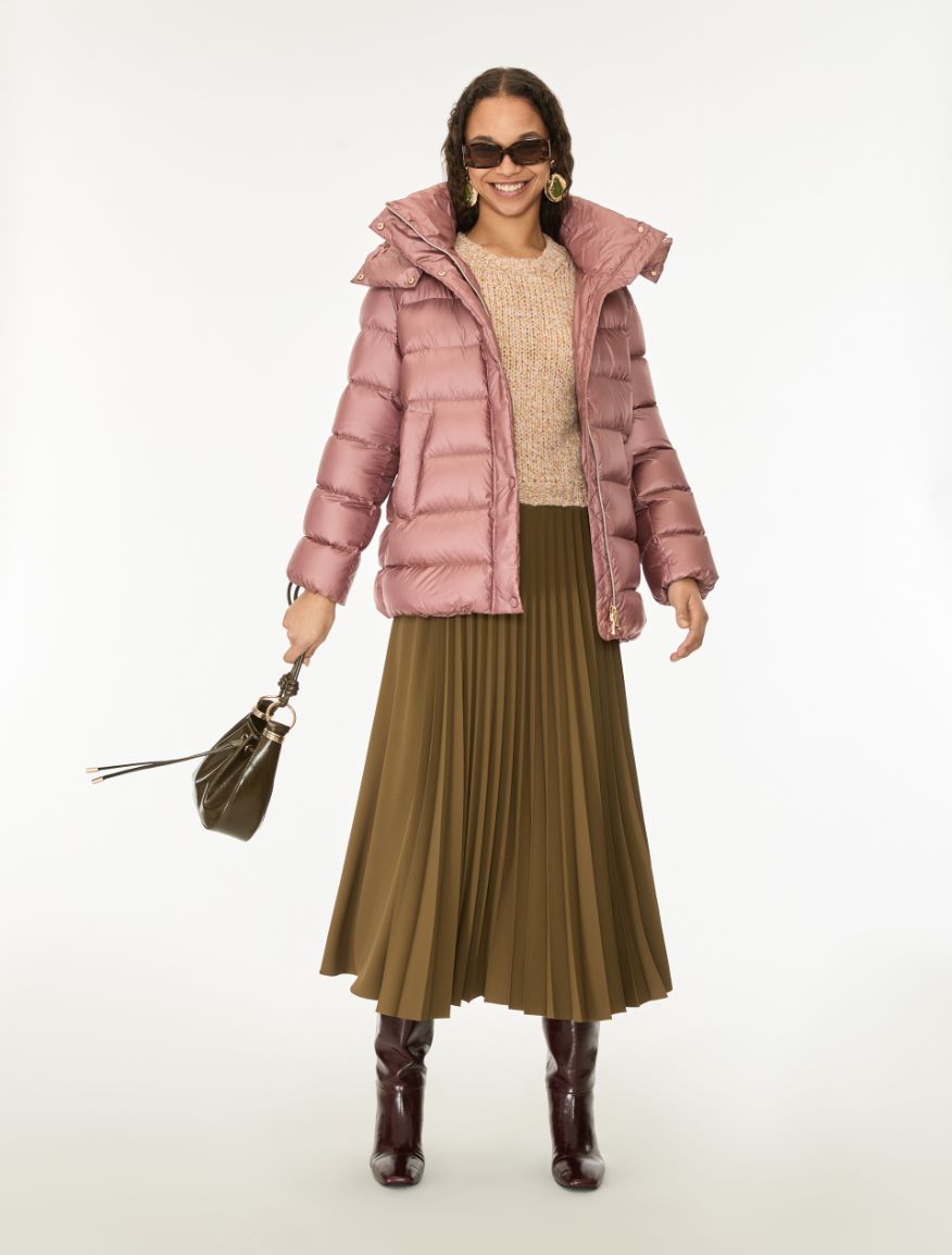 Cocoon puffer jacket - MAUVE - iBlues