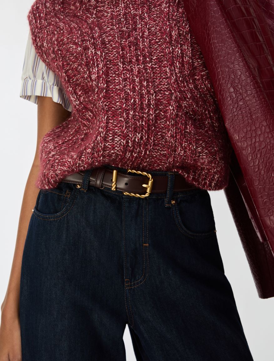 Leather belt - BURNT BROWN - iBlues - 3