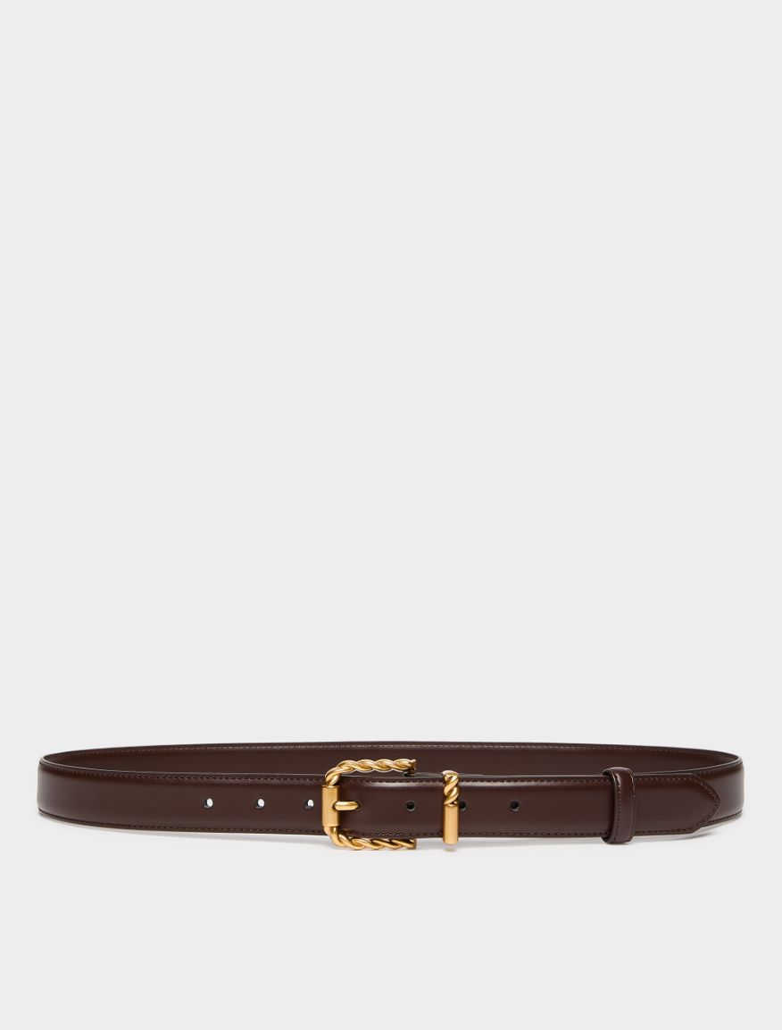 Leather belt - BURNT BROWN - iBlues