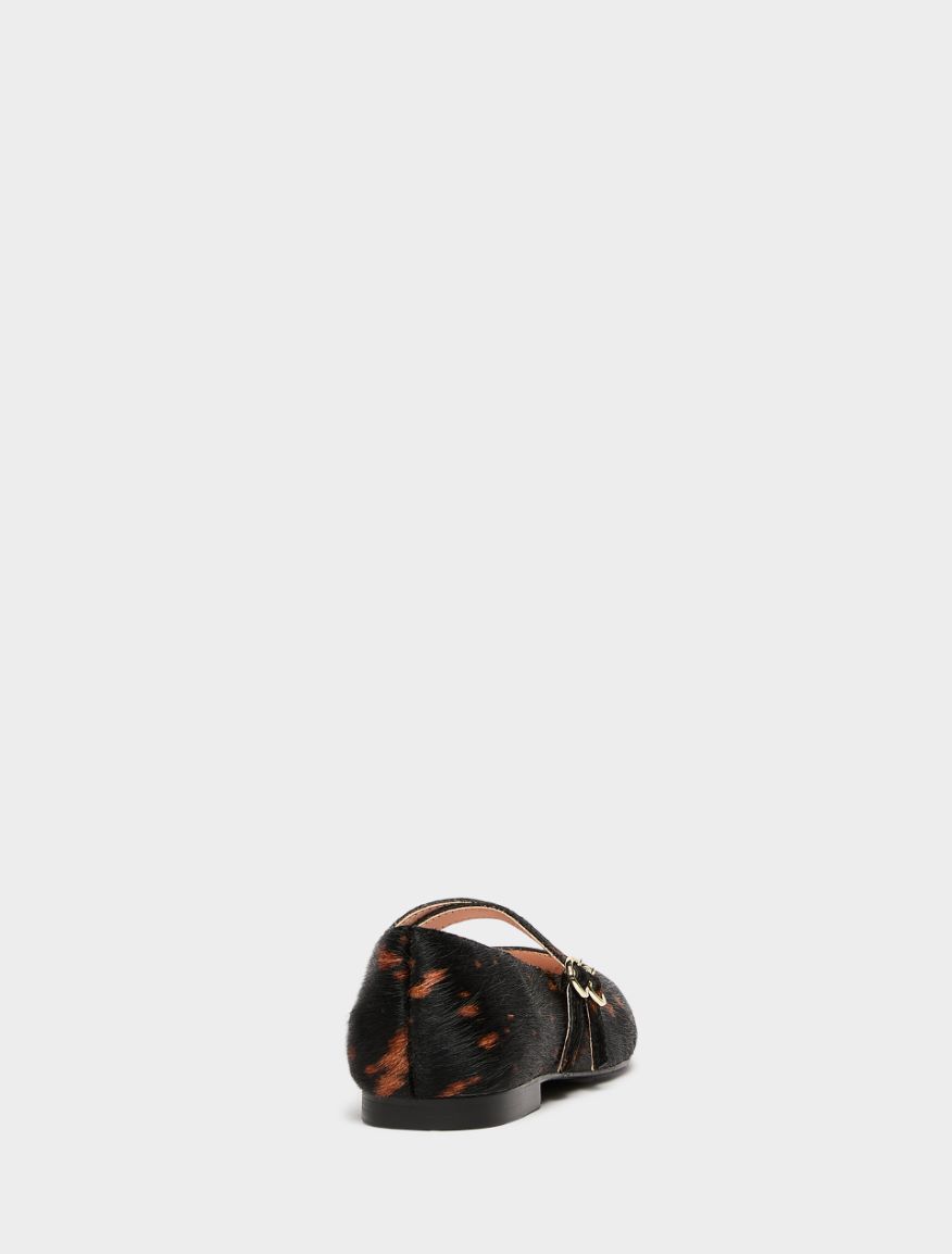 Ballerines en cuir imprimé - NOIR - iBlues - 3