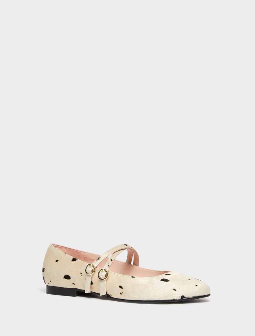 Ballerines en cuir imprimé - BEIGE - iBlues - 2
