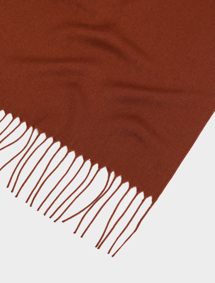 Fringed scarf - BURNT BROWN - iBlues - 2