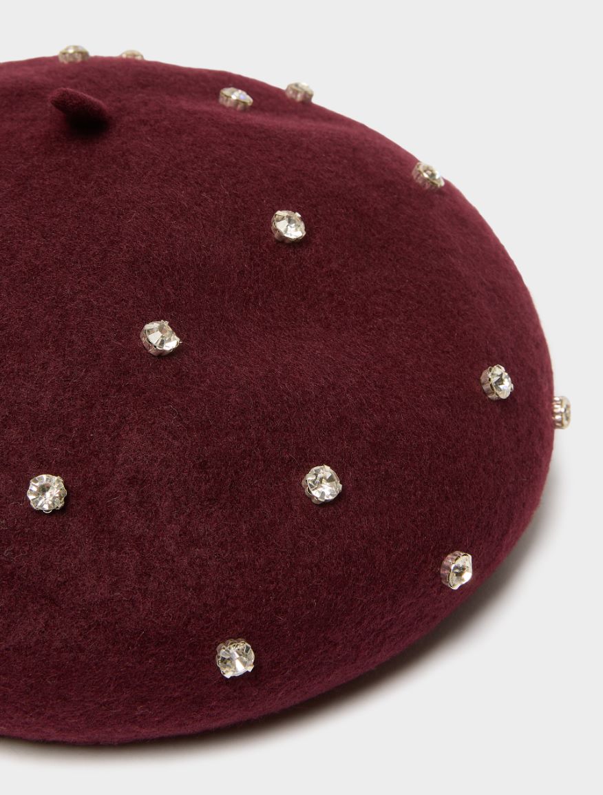 Rhinestone beret - BORDEAUX - iBlues - 2