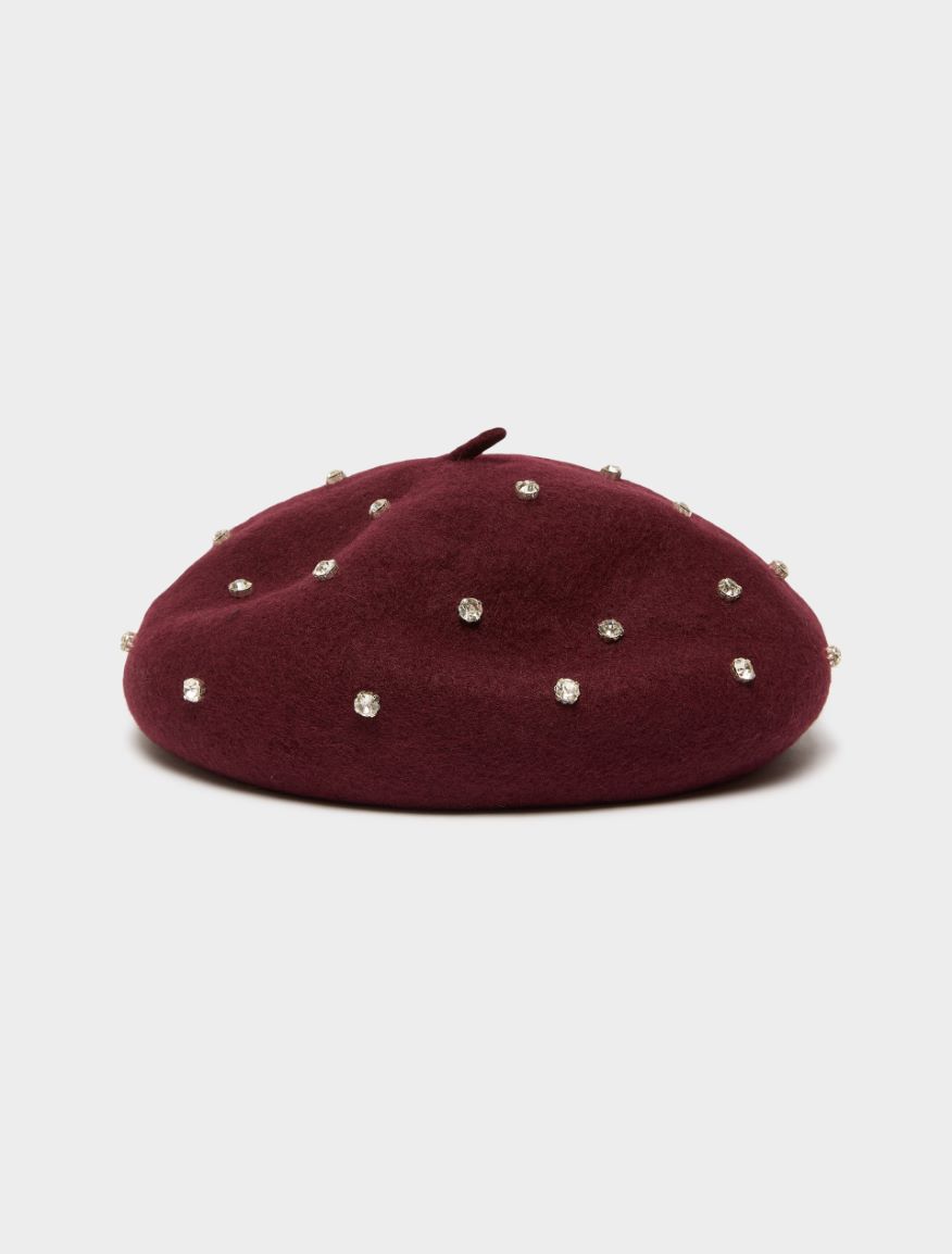 Rhinestone beret - BORDEAUX - iBlues