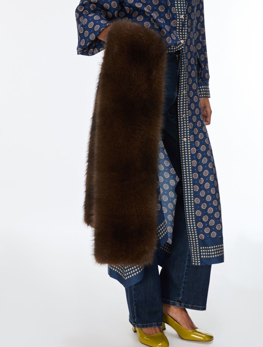 Fluffy stole - BROWN - iBlues - 3