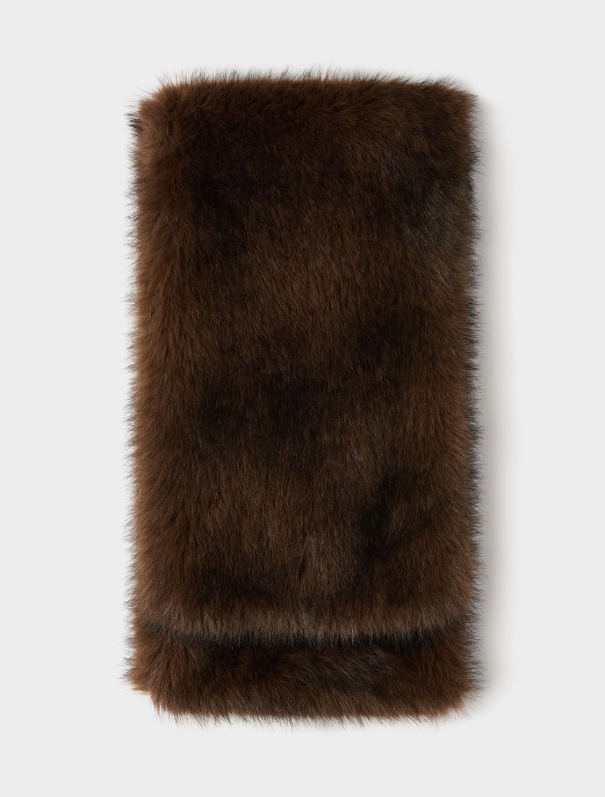 Fluffy stole - BROWN - iBlues