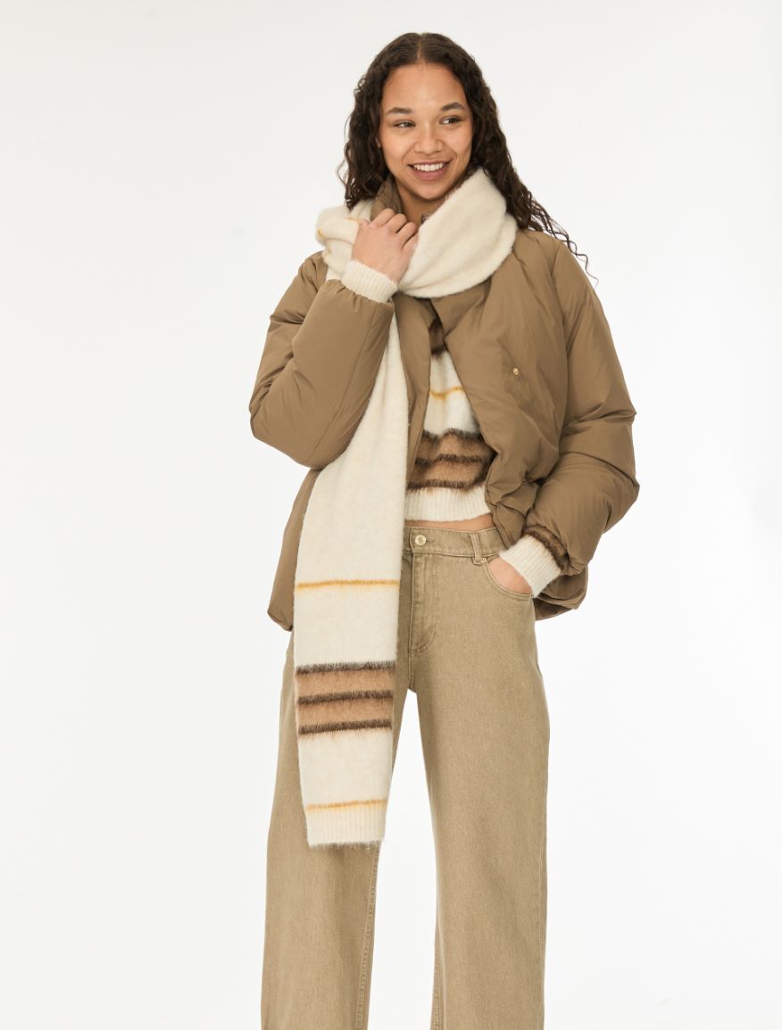 Mohair-blend scarf - CREAM - iBlues - 3