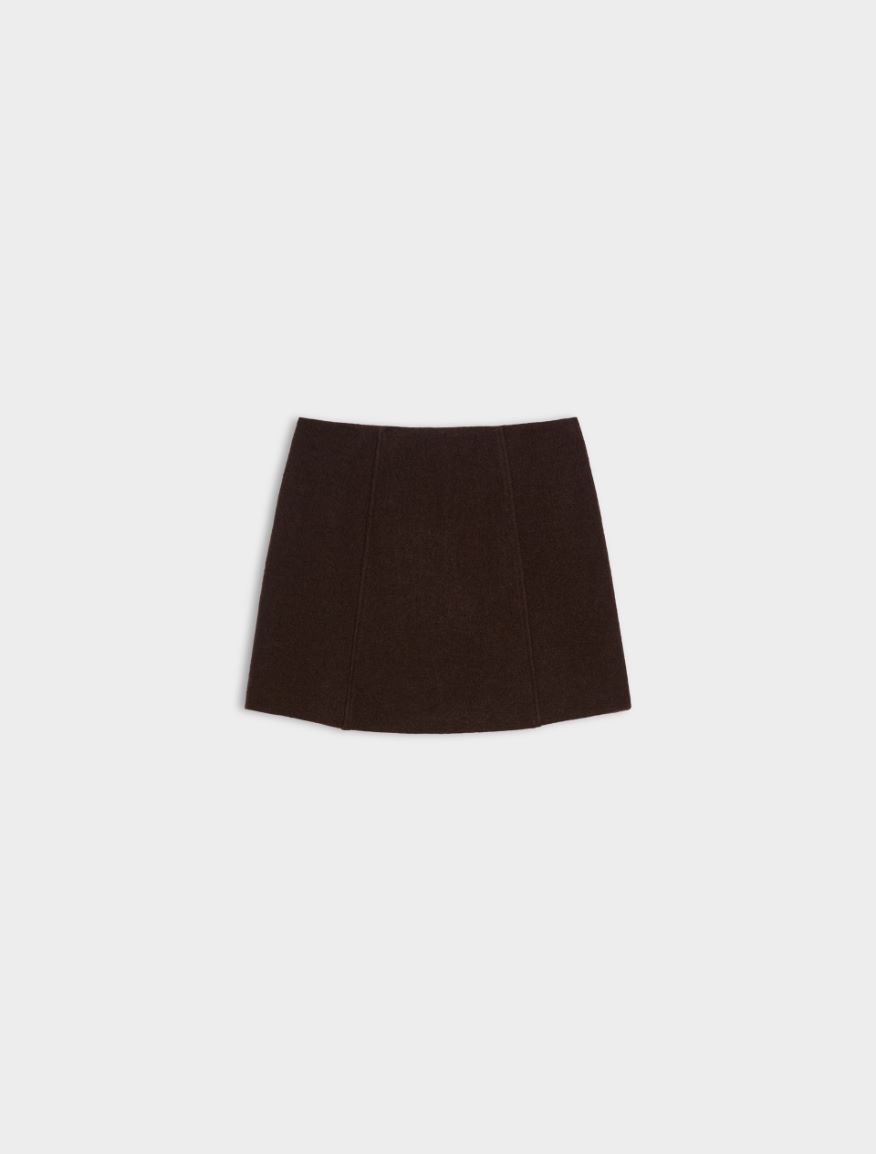 Boiled wool skirt - BROWN - iBlues - 5