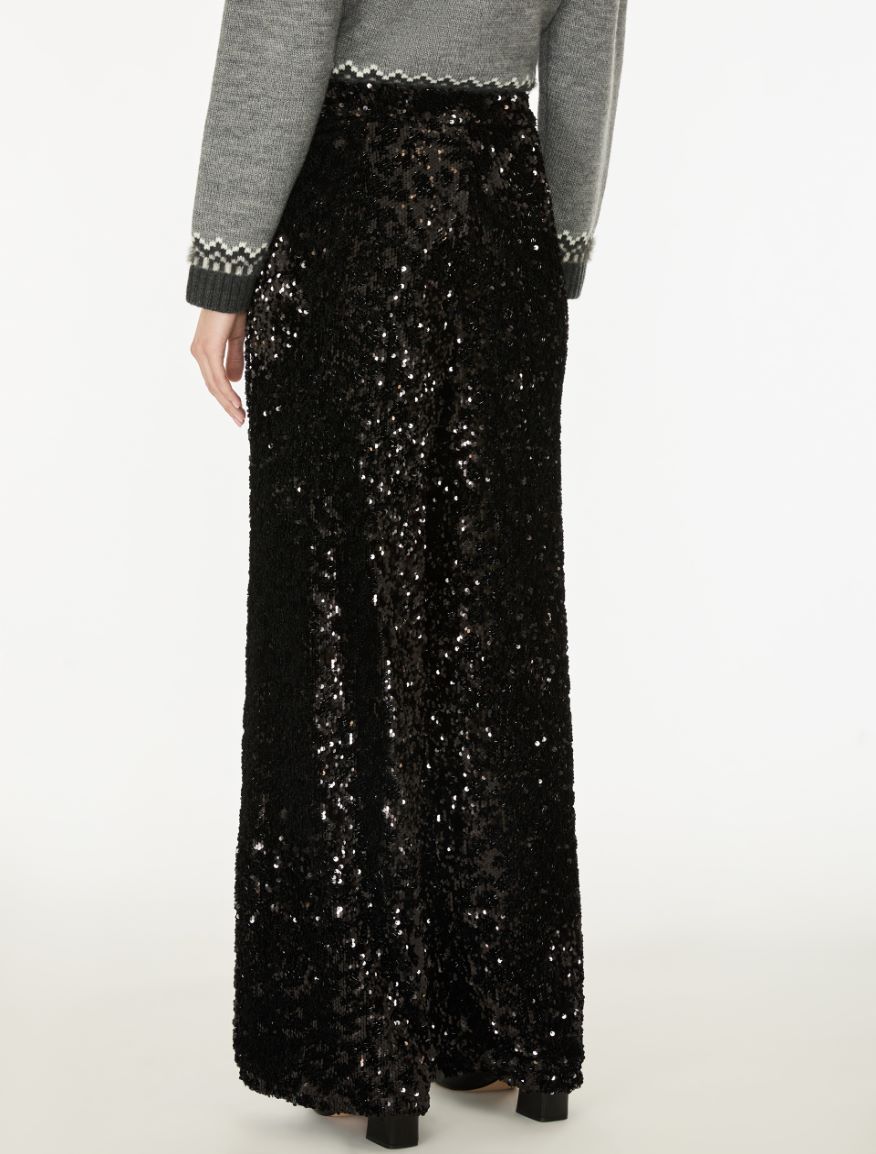 Embroidered tulle trousers - BLACK - iBlues - 2