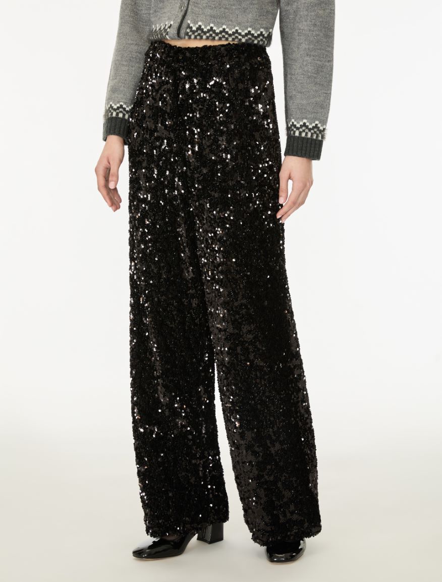 Embroidered tulle trousers - BLACK - iBlues - 4