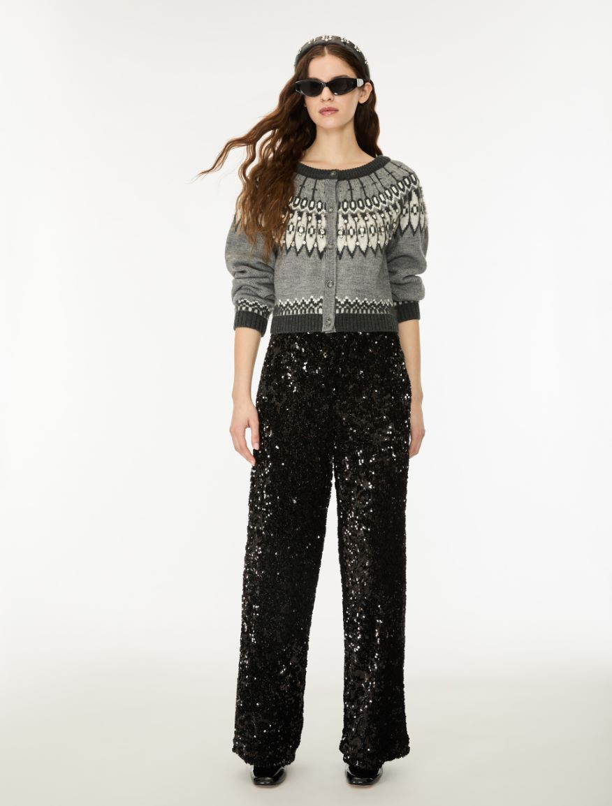 Embroidered tulle trousers - BLACK - iBlues - 5