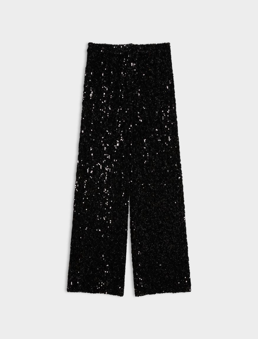 Embroidered tulle trousers - BLACK - iBlues - 6