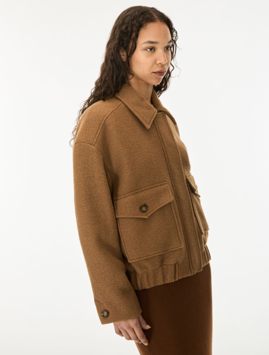 Boiled wool jacket - CAMEL - iBlues - 4