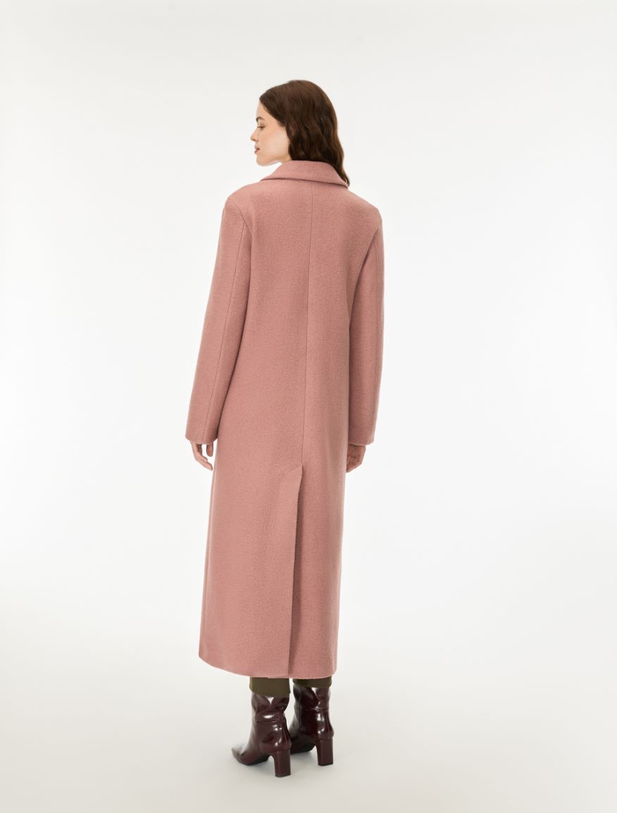 Boiled wool coat - MAUVE - iBlues - 2