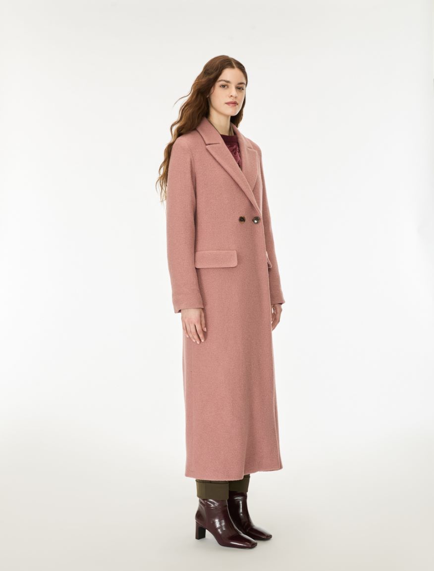 Boiled wool coat - MAUVE - iBlues - 4