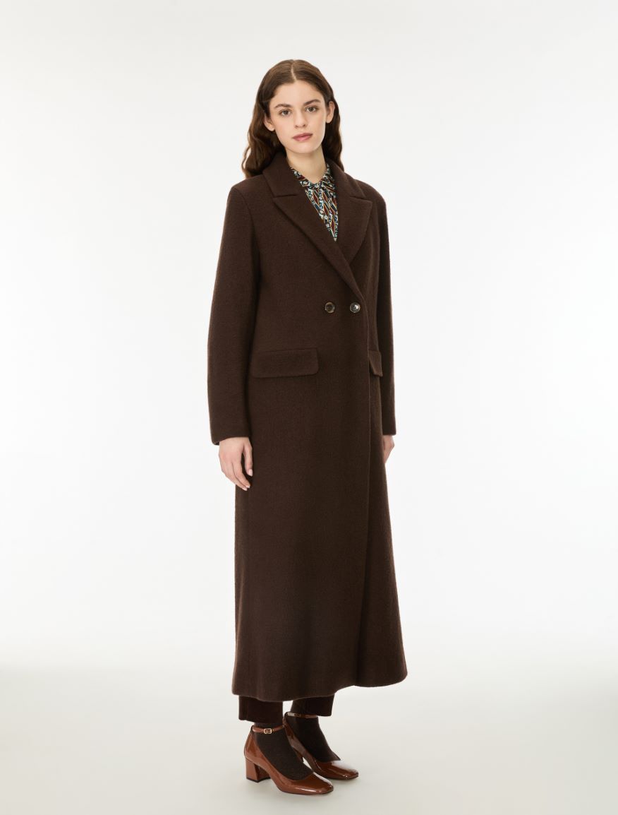 Boiled wool coat - BROWN - iBlues - 4