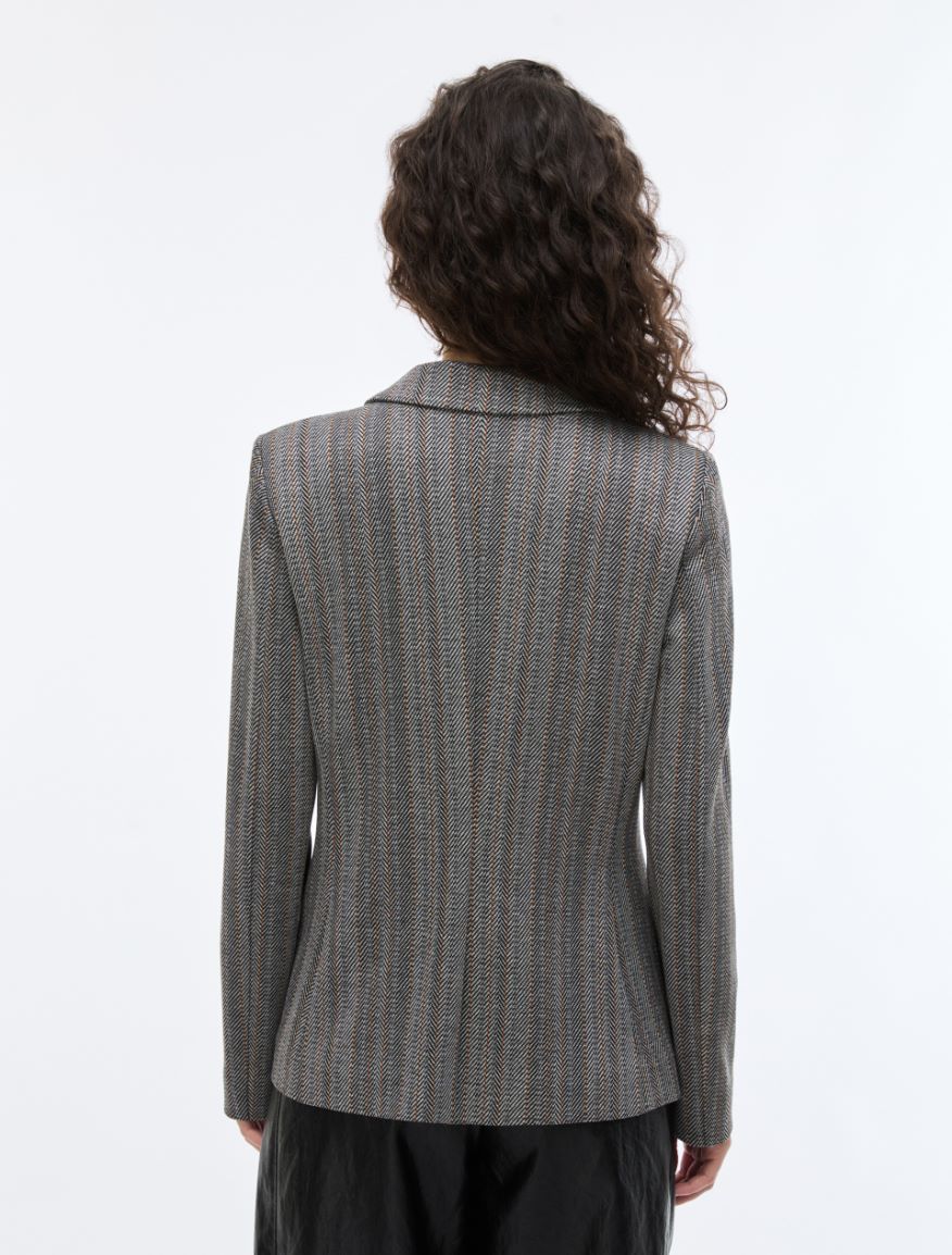 Jacquard blazer - BROWN - iBlues - 2
