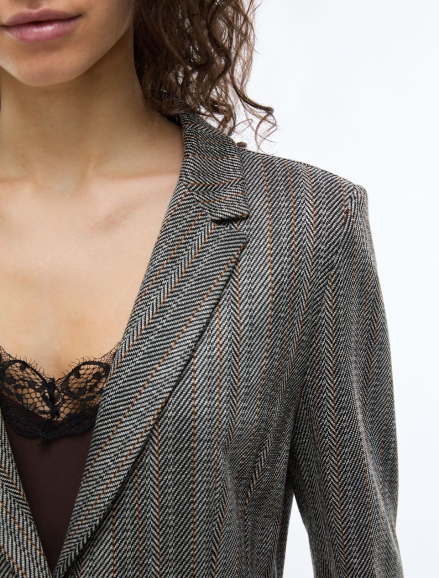 Jacquard blazer - BROWN - iBlues - 3