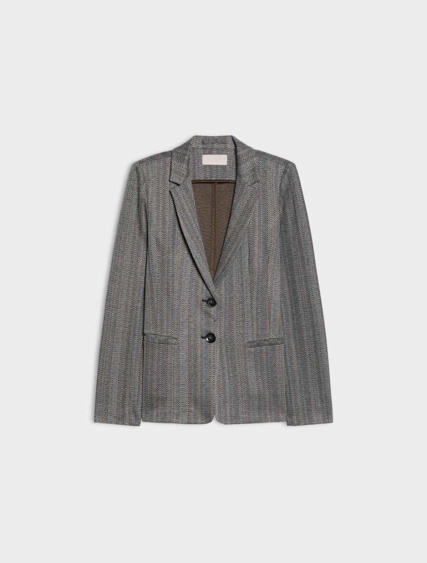 Jacquard blazer - BROWN - iBlues - 5