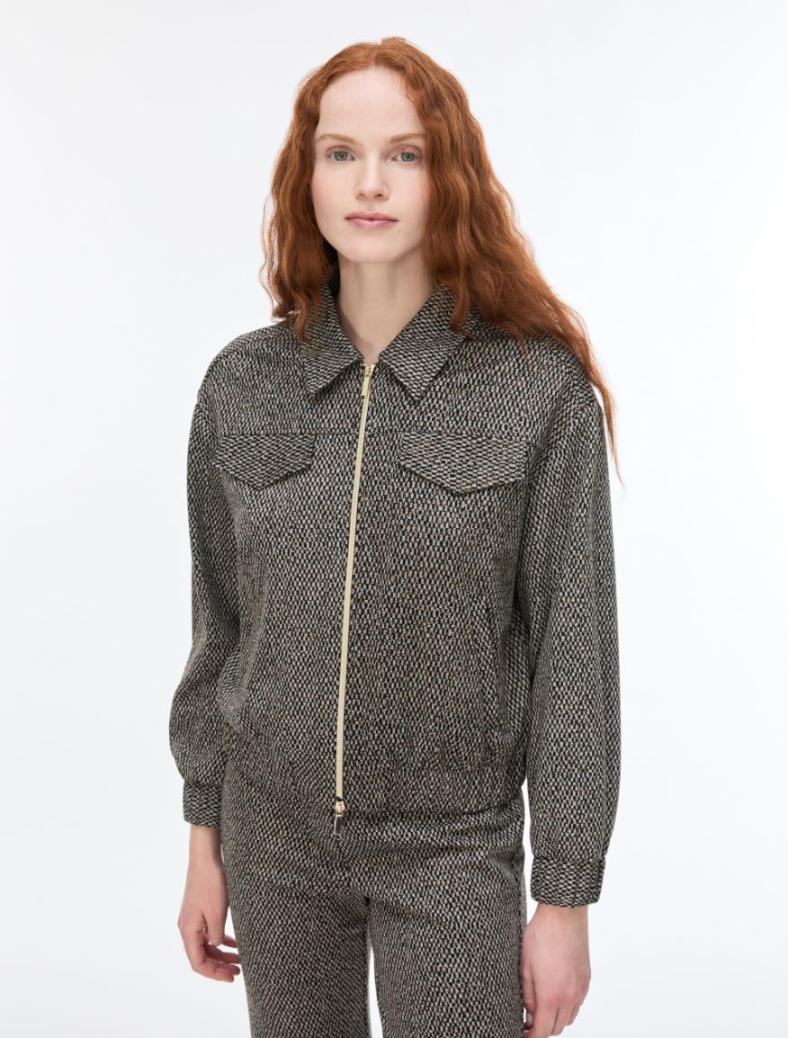 Relaxed bomber jacket - BLACK - iBlues - 5