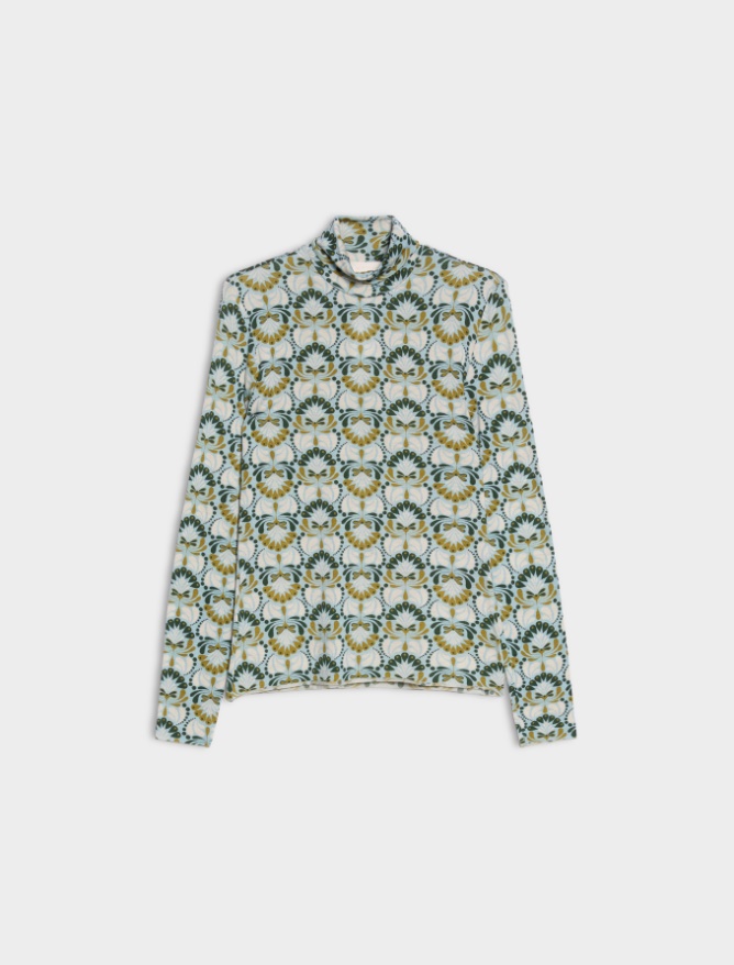 Printed polo-neck jumper - iBlues - 5