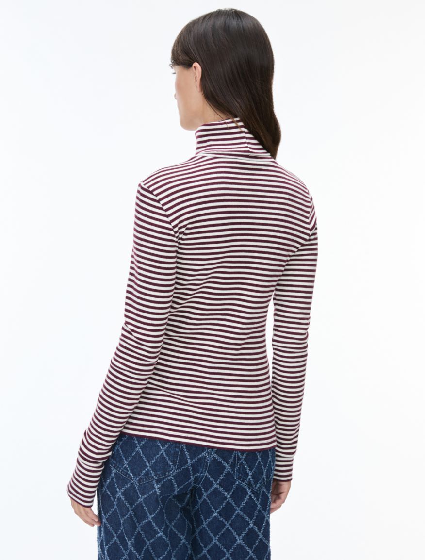 Jersey polo-neck top - BORDEAUX - iBlues - 2