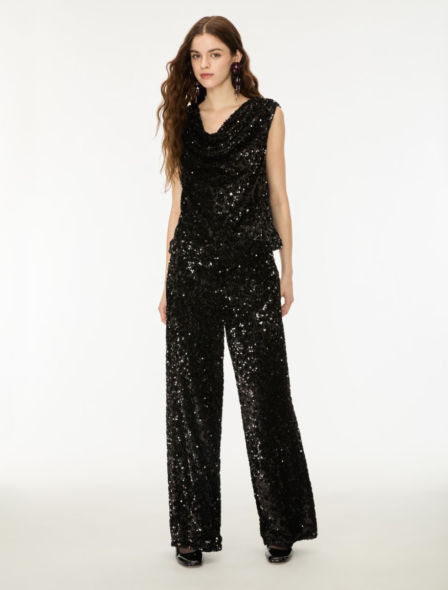 Draped top - BLACK - iBlues - 4