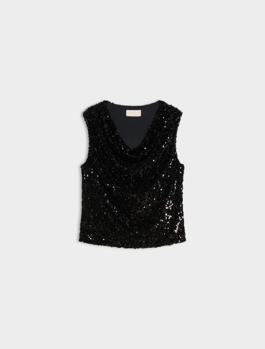 Draped top - BLACK - iBlues - 5