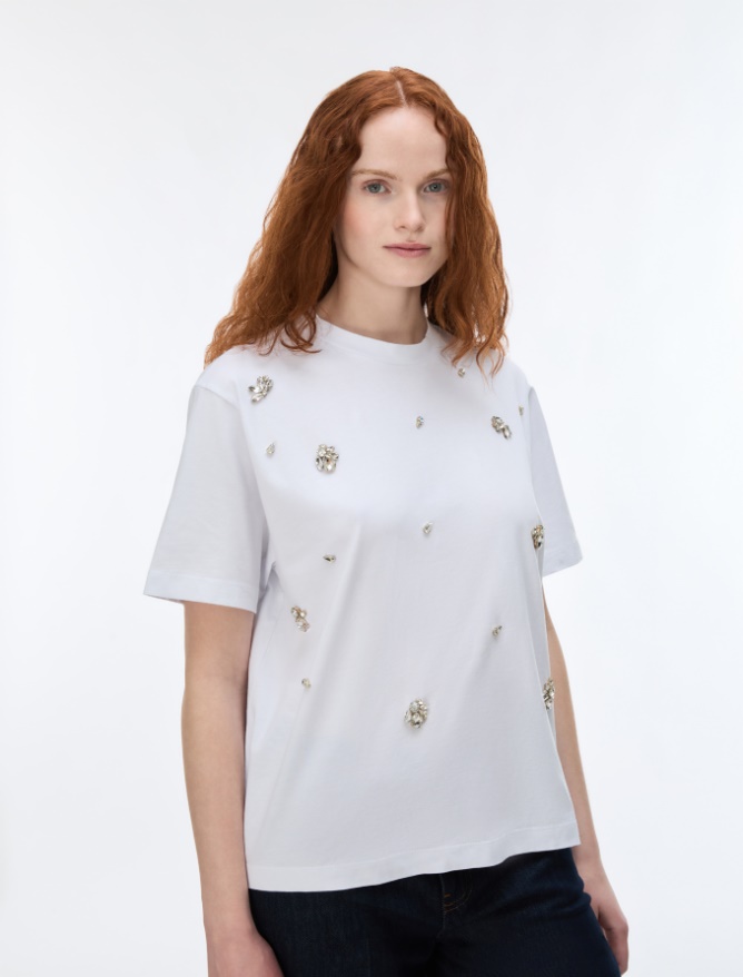 Rhinestone-embellished T-shirt - iBlues - 4