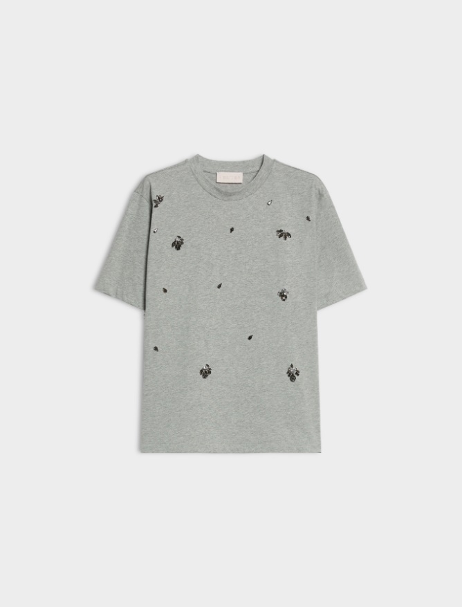 Rhinestone-embellished T-shirt - iBlues - 5
